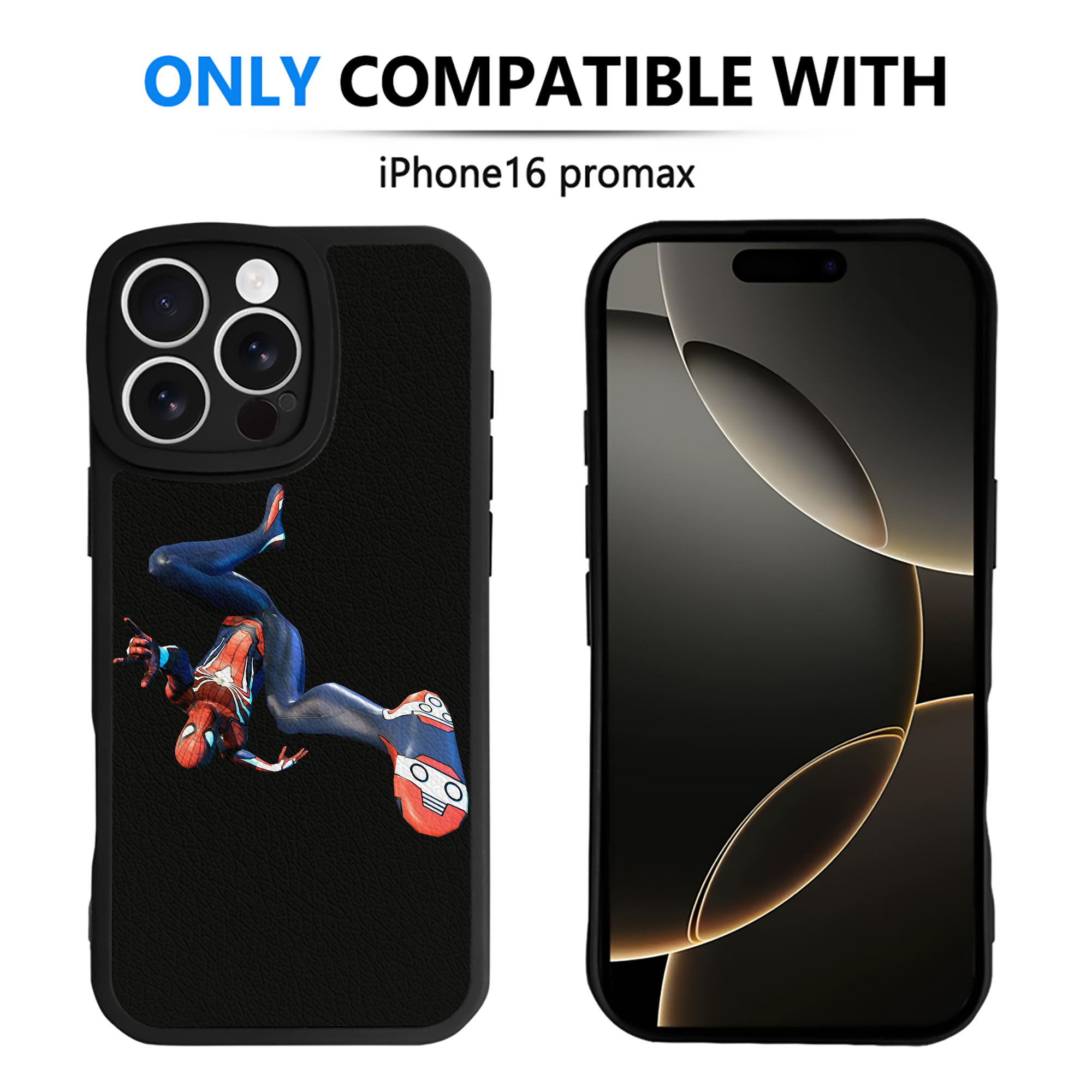 （画像用） Spider Man スパイダーマン 【iPhone 16シリーズ対応】シリコンスマホケース（レザー調） 材質：シリコン